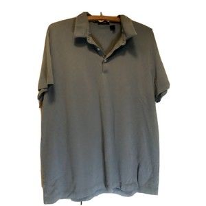 Theory Polo Iceberg Blue three-btn Short Sleeve Polo Shirt Cotton Peru XL